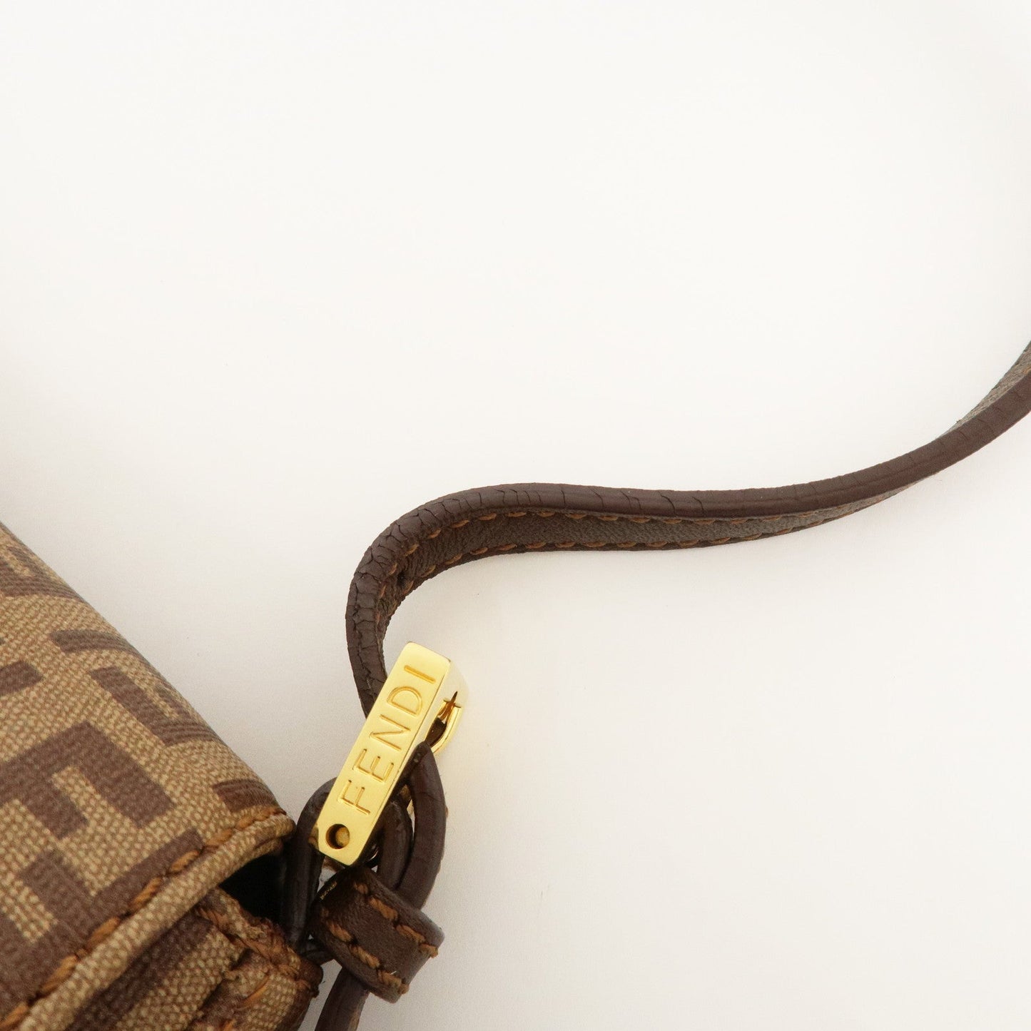 FENDI Zucchino Mini Mamma Baguette PVC Leather Hand Bag 8BR180