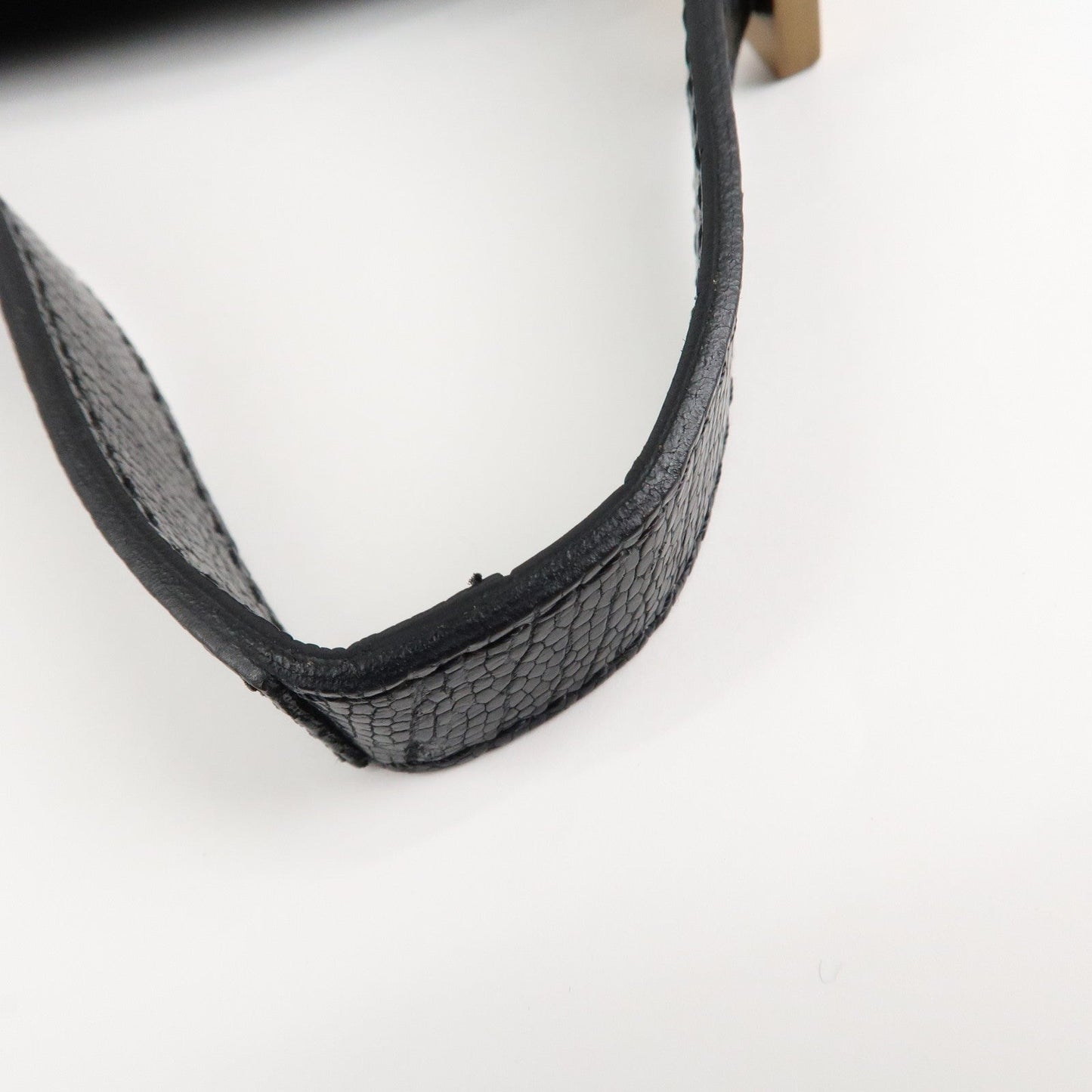 FENDI Mamma Baguette Polyester Leather Shoulder Bag Black 8BR000