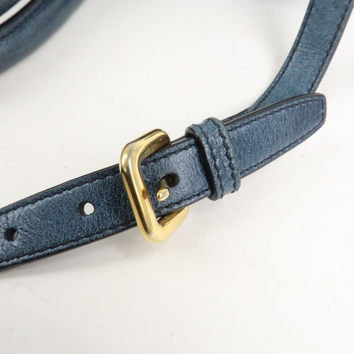PRADA Leather 2Way Bag Hand Bag Shoulder Bag Blue BN2325