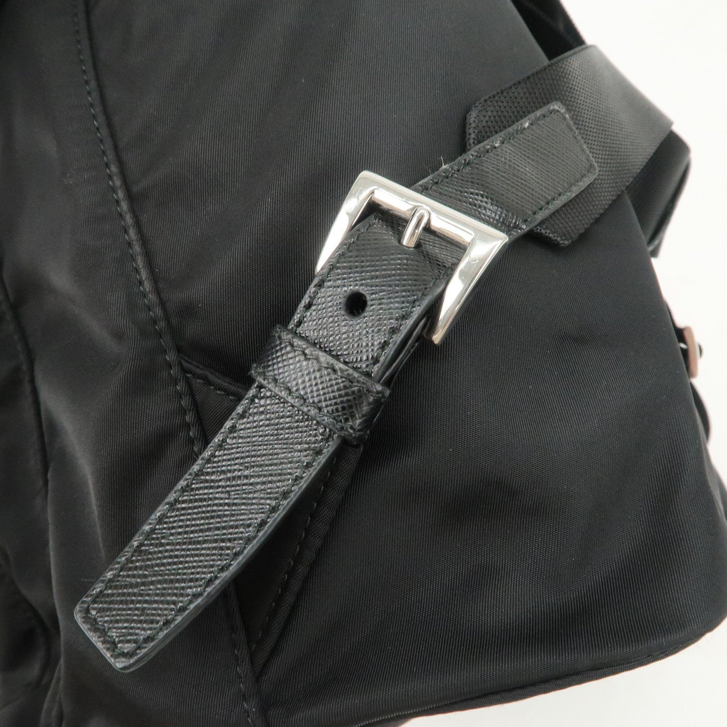 PRADA Re-Nylon Triangle Logo Nylon Leather Back Pack NERO 1BZ811