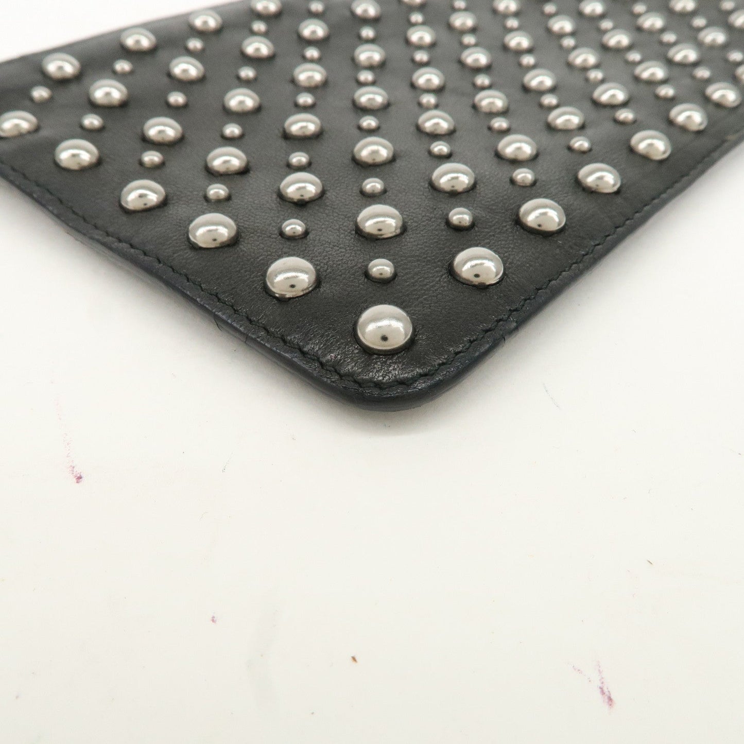 PRADA Leather Pouch Studs Black