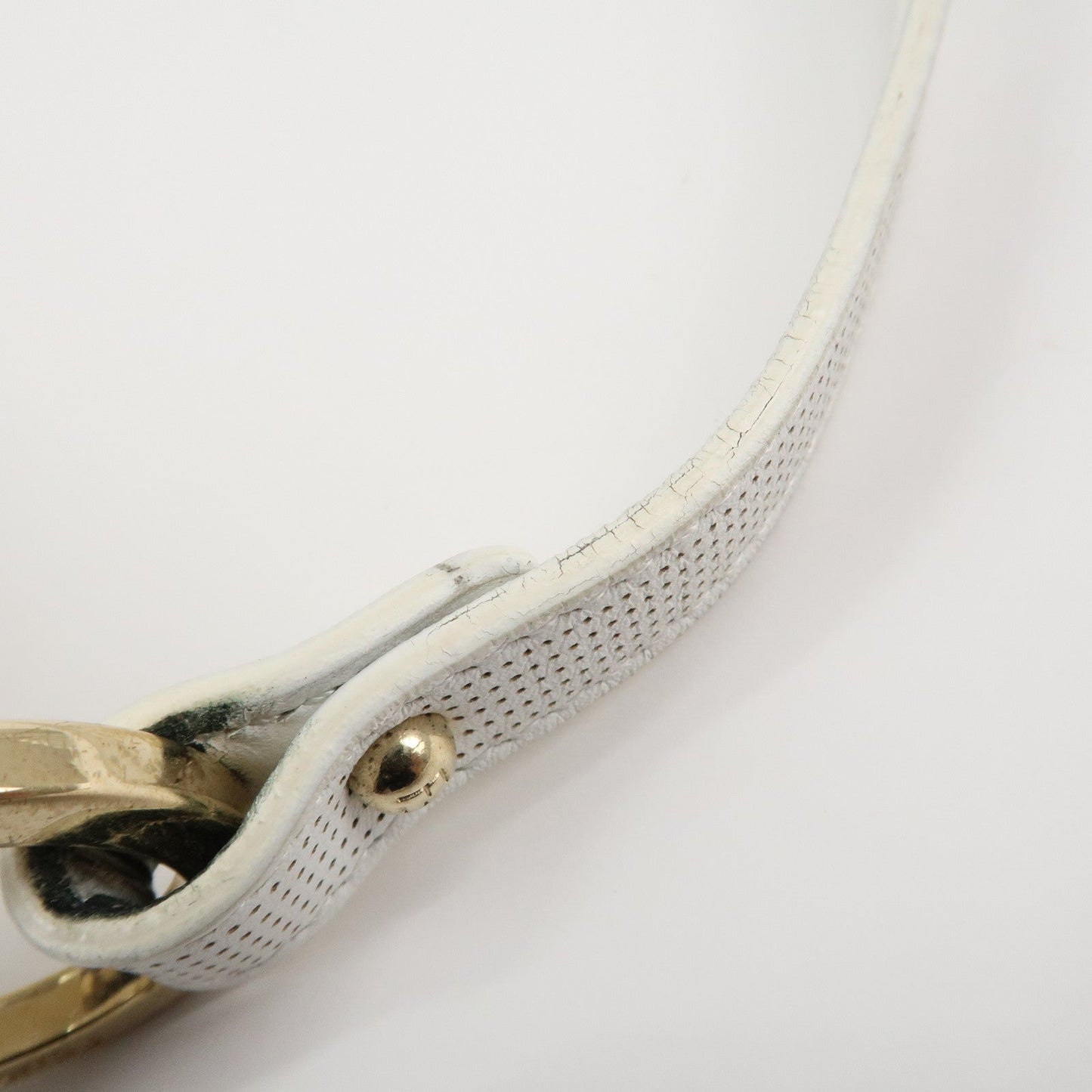FENDI Zucca Leather Shoulder Bag Hand Bag White 8BR445