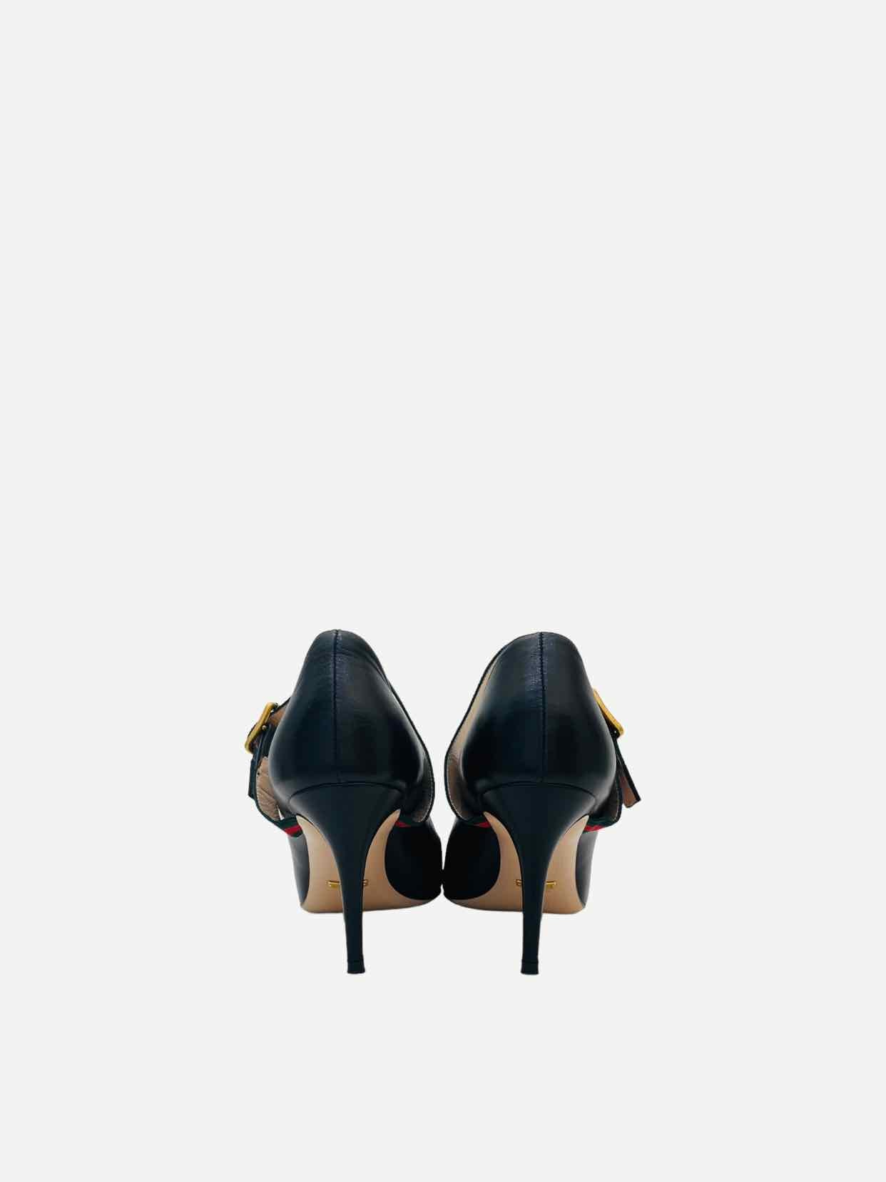 GUCCI Sylvie Mary Jane Black Size EU 40.5 Pumps