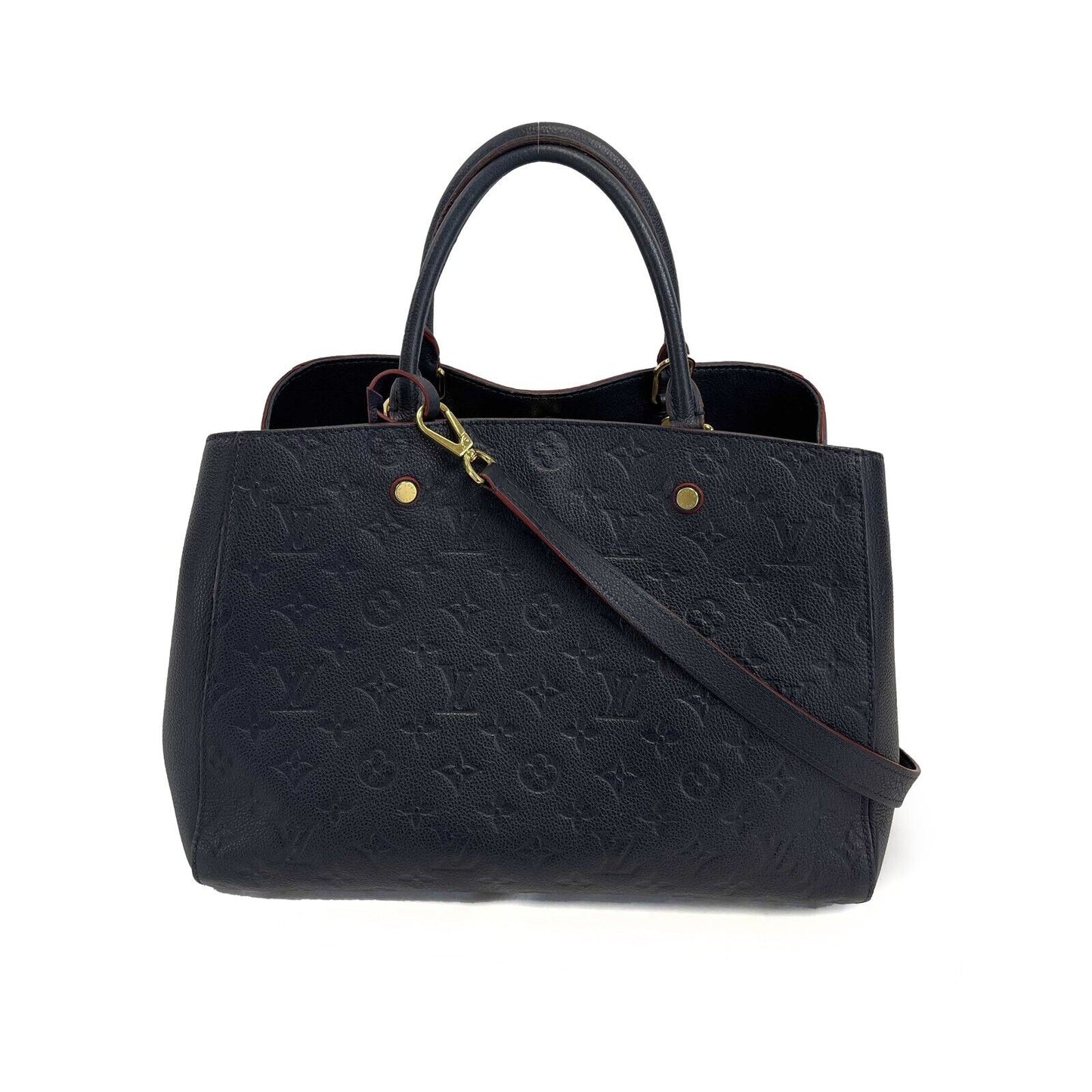 LOUIS VUITTON - Montaigne GM Dark Navy Monogram - Top Handle W/ Shoulder Strap Shoulder Bag