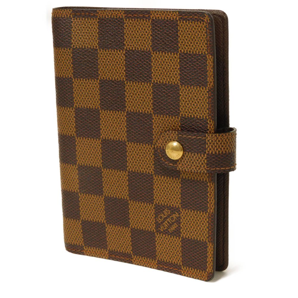 LOUIS VUITTON Notebook cover R20700 Damier canvas x grain leather (embossed) Brown Damier Agenda PM