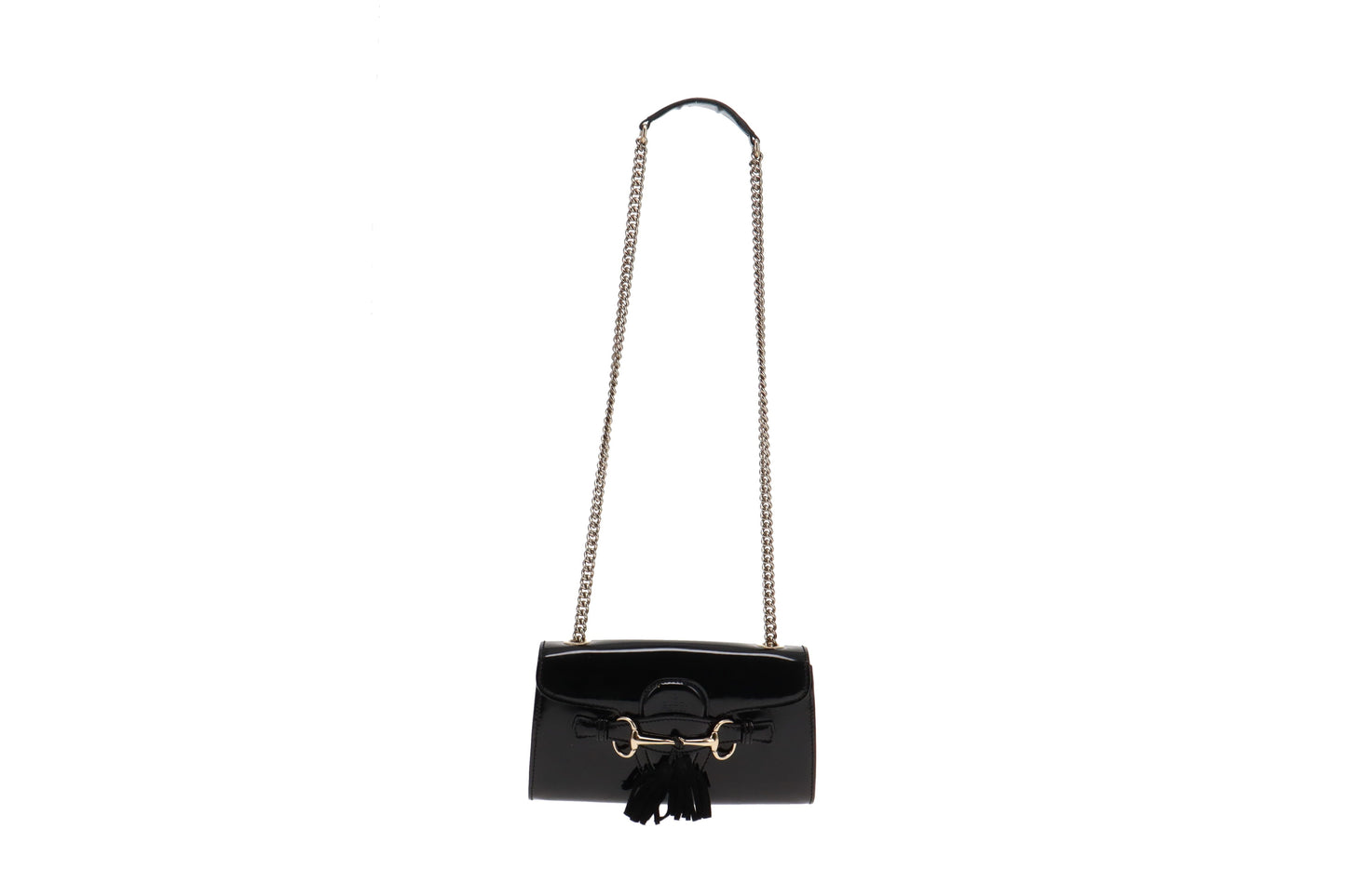 Gucci Black Leather Patent Leather Handbag Style 1