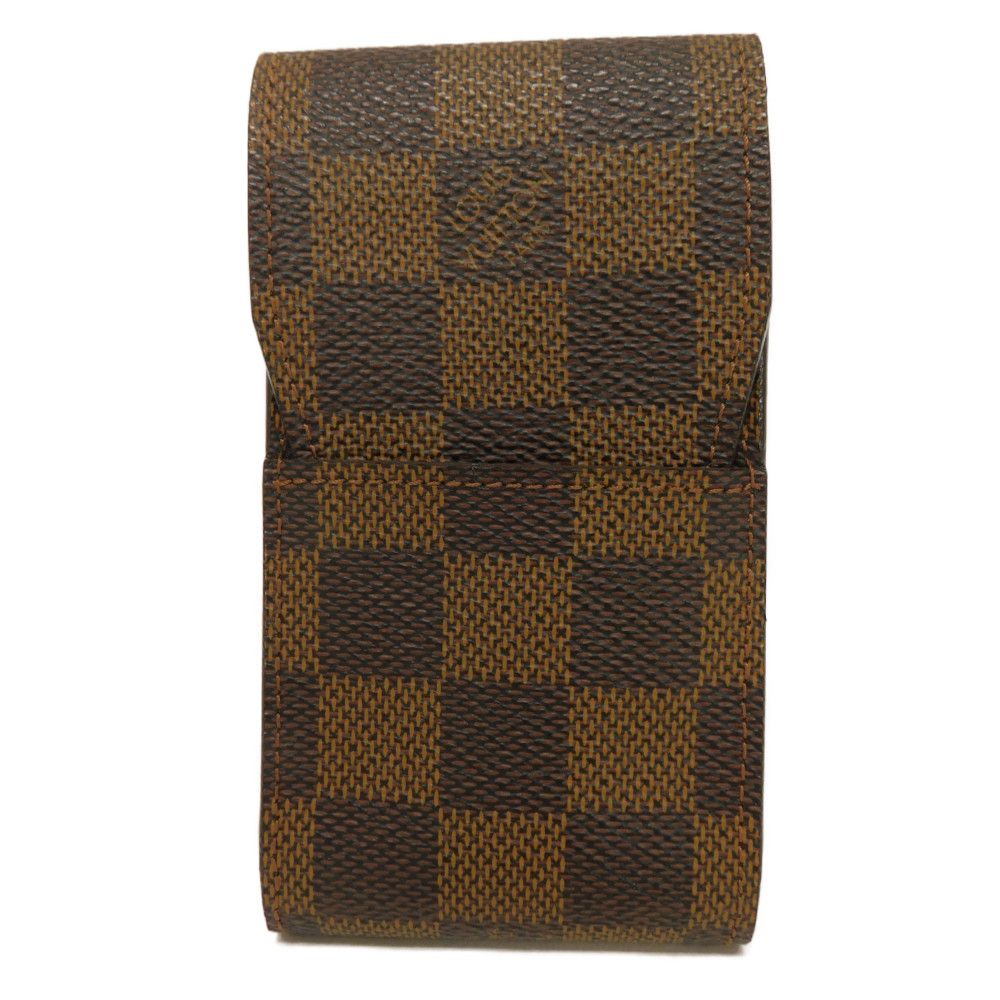 LOUIS VUITTON Cigarette case N63024 Damier canvas x grain leather (embossed) Brown Damier Etui cigarette
