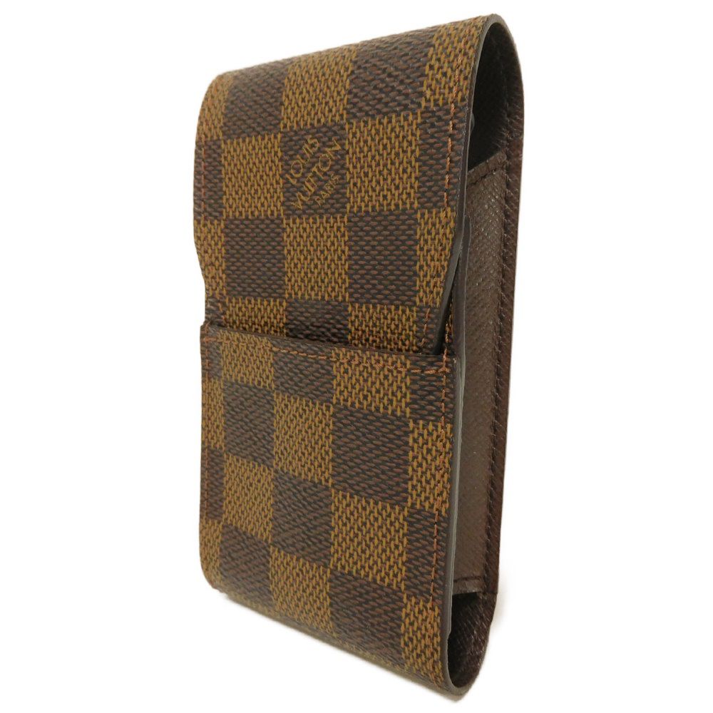 LOUIS VUITTON Cigarette case N63024 Damier canvas x grain leather (embossed) Brown Damier Etui cigarette
