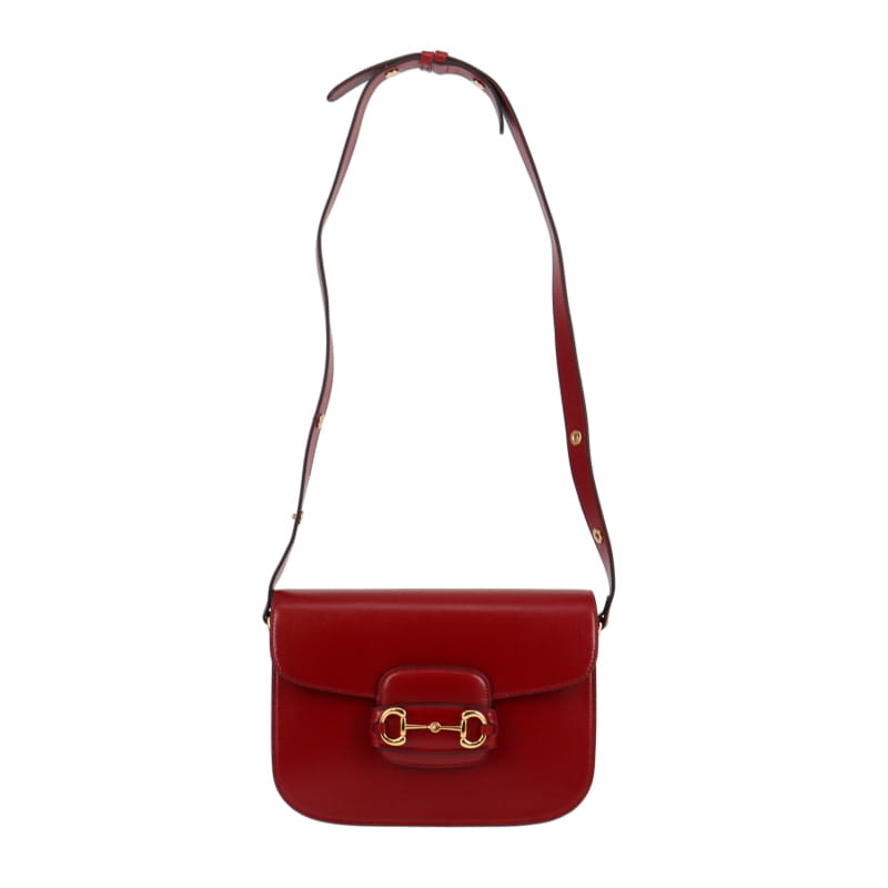 Gucci Horsebit Red Leather Shoulder Bag