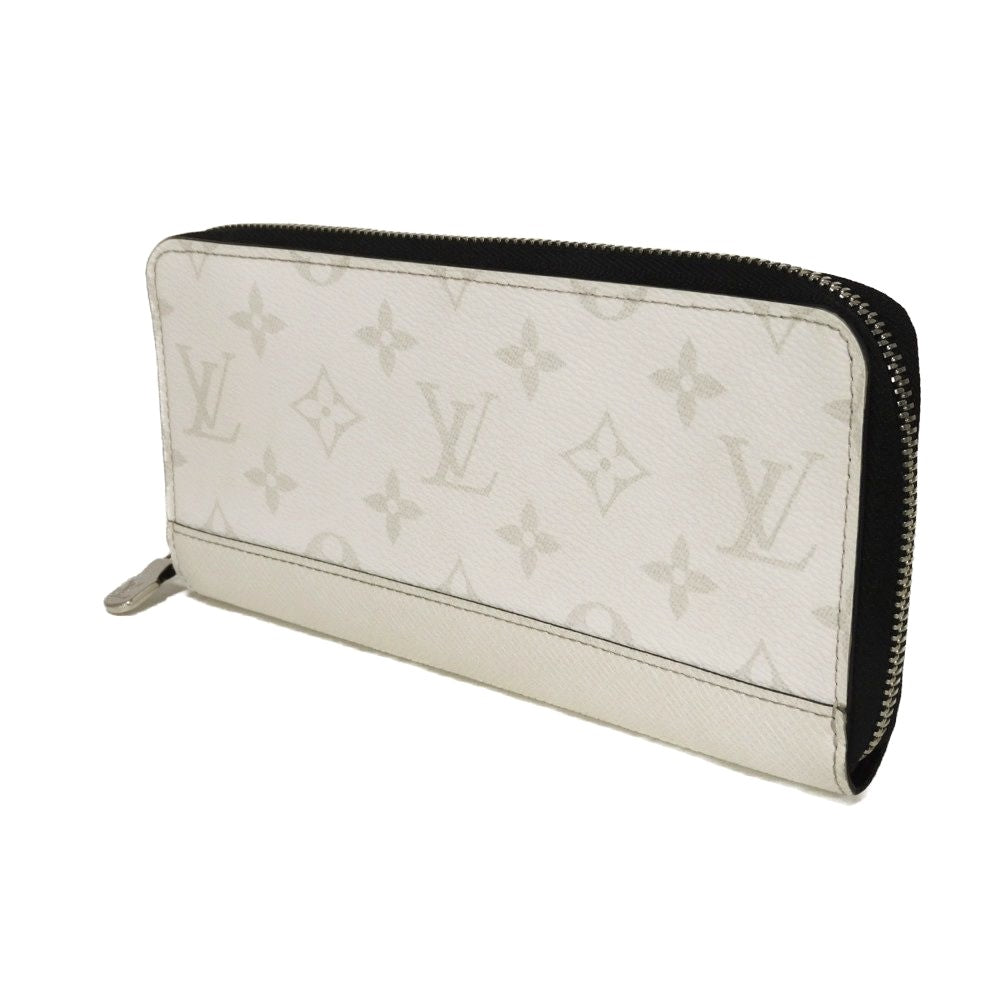 LOUIS VUITTON Long Wallet Purse M14127 Taiga leather (embossed) x monogram canvas Optic white Taiga Lama Monogram Zippy Wallet Horizontal