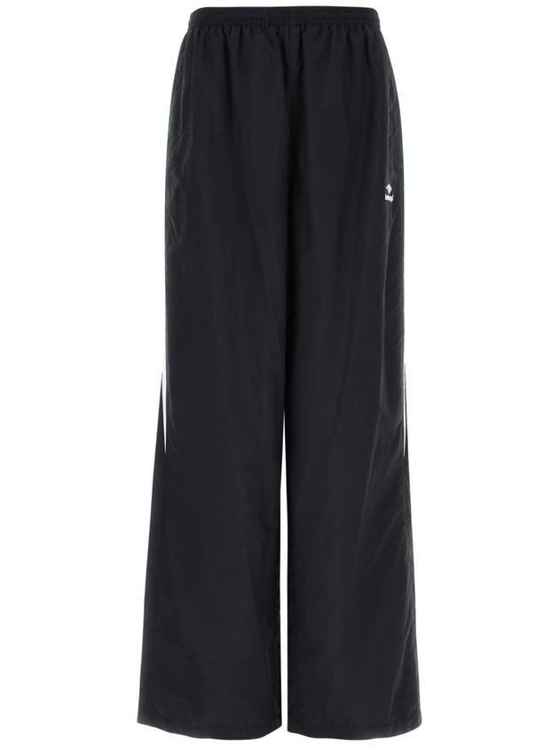 Luxury Balenciaga Trending 2026 Embroidered Logo Nylon Track Pants Black