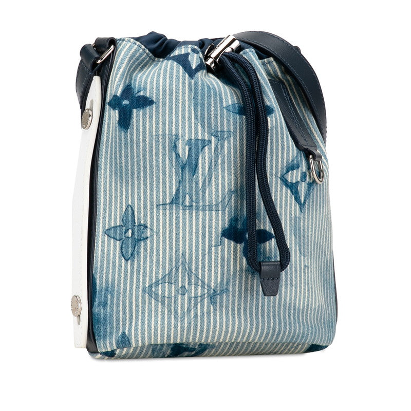 Louis Vuitton Monogram Water Sac Maran Messenger Bag Shoulder Bag M57830 Blue Navy Cotton Linen LOUIS VUITTON