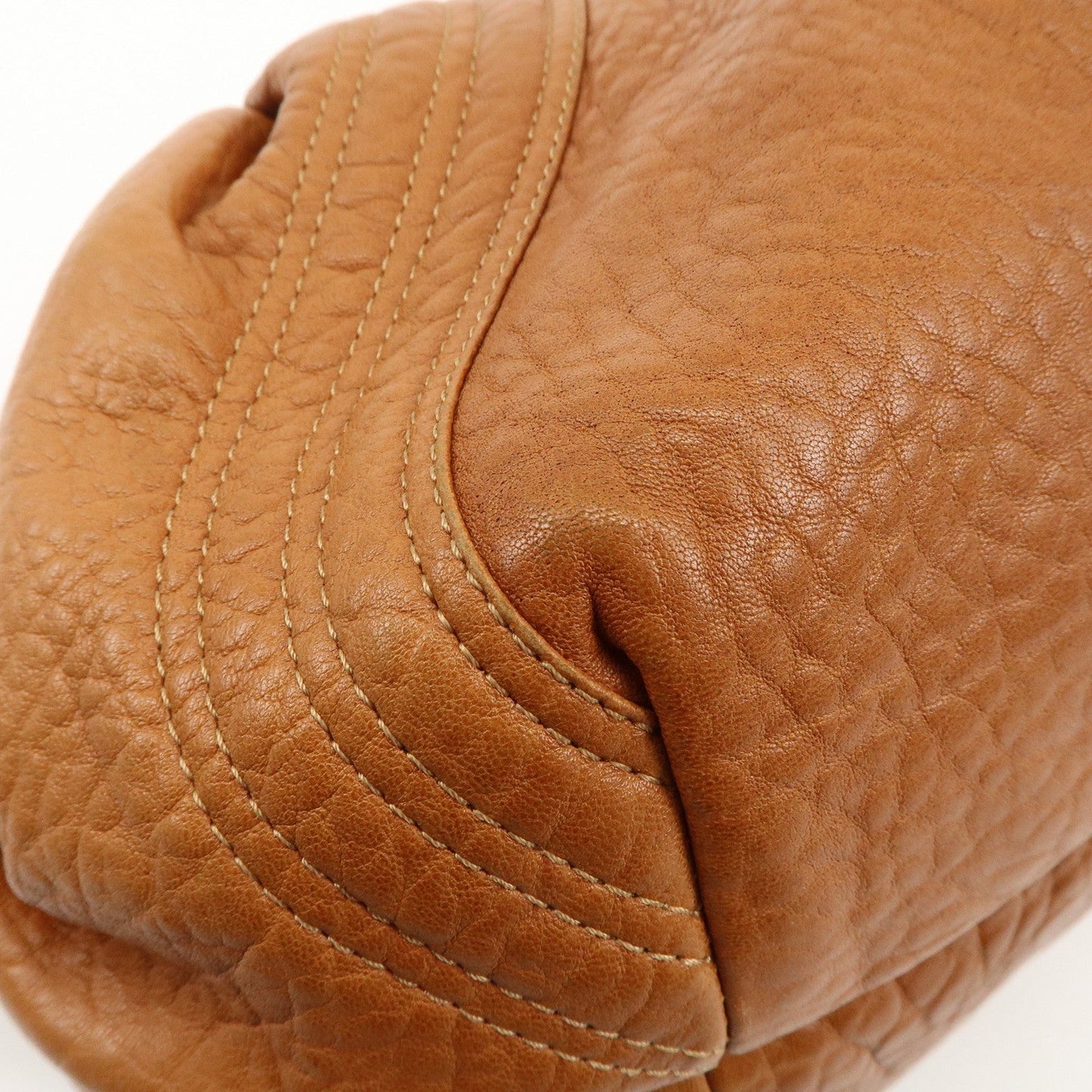 FENDI Leather Mini Spy Bag Hand Bag Brown Dark Brown 8BL078