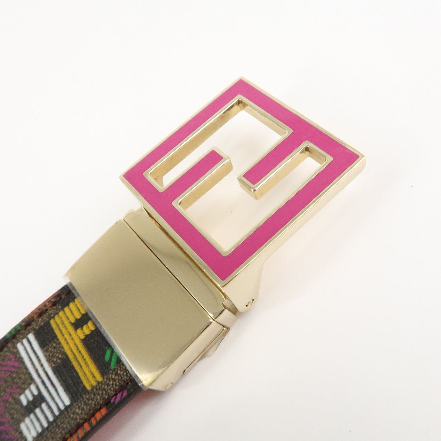 FENDI Zucchino PVC FF Logo Belt Multi Color