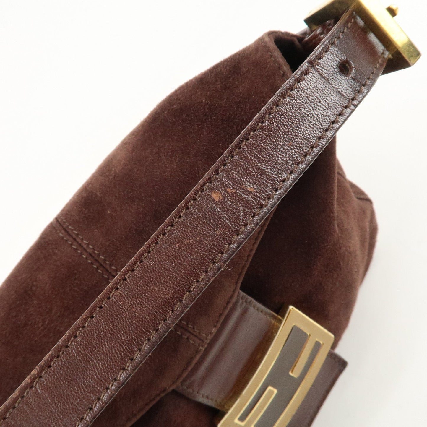 FENDI Suede Leather Shoulder Bag Hand Bag Brown 26426