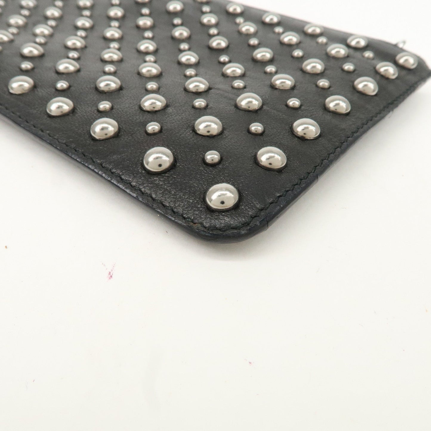 PRADA Leather Pouch Studs Black