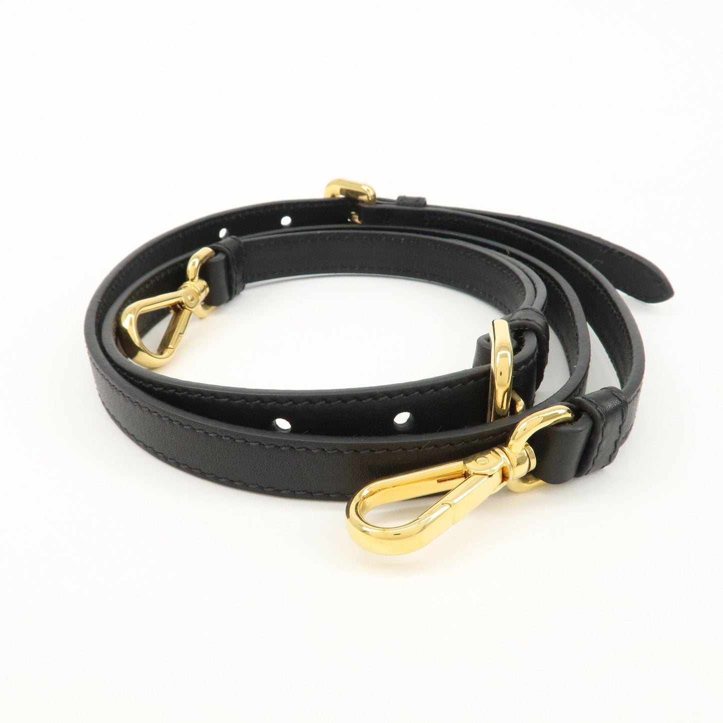 PRADA Leather Ribbon 2way Bag Hand Bag Black BN2244