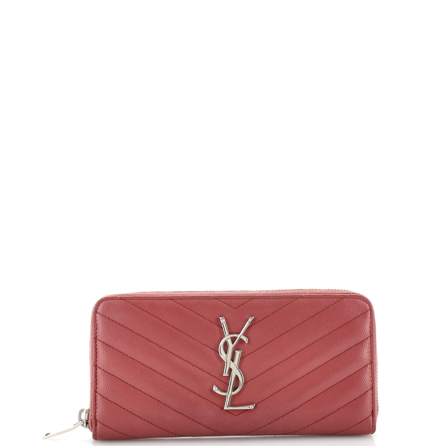 Luxury Saint Laurent Trending 2025 Classic Monogram Zip Around Wallet Matelasse Chevron Leather