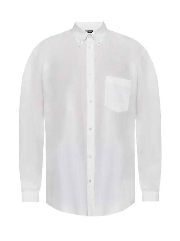 Luxury Balenciaga Trending 2026 Logo Oversized Long Sleeve Shirt White