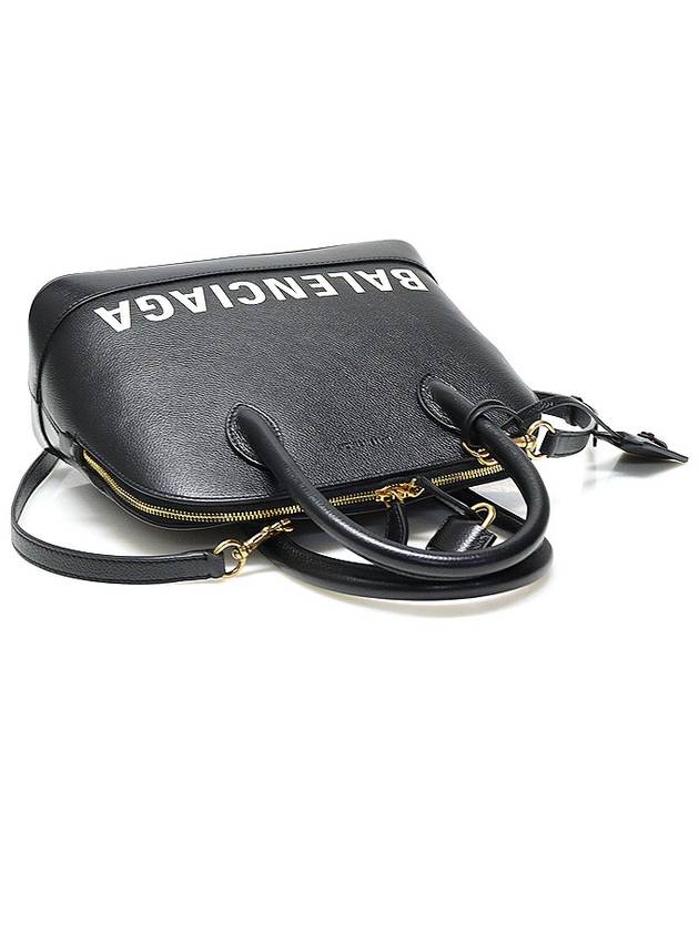 Luxury Balenciaga Trending 2026 550645 Black Leather Logo Printing Bill Top Handle Small 2WAY