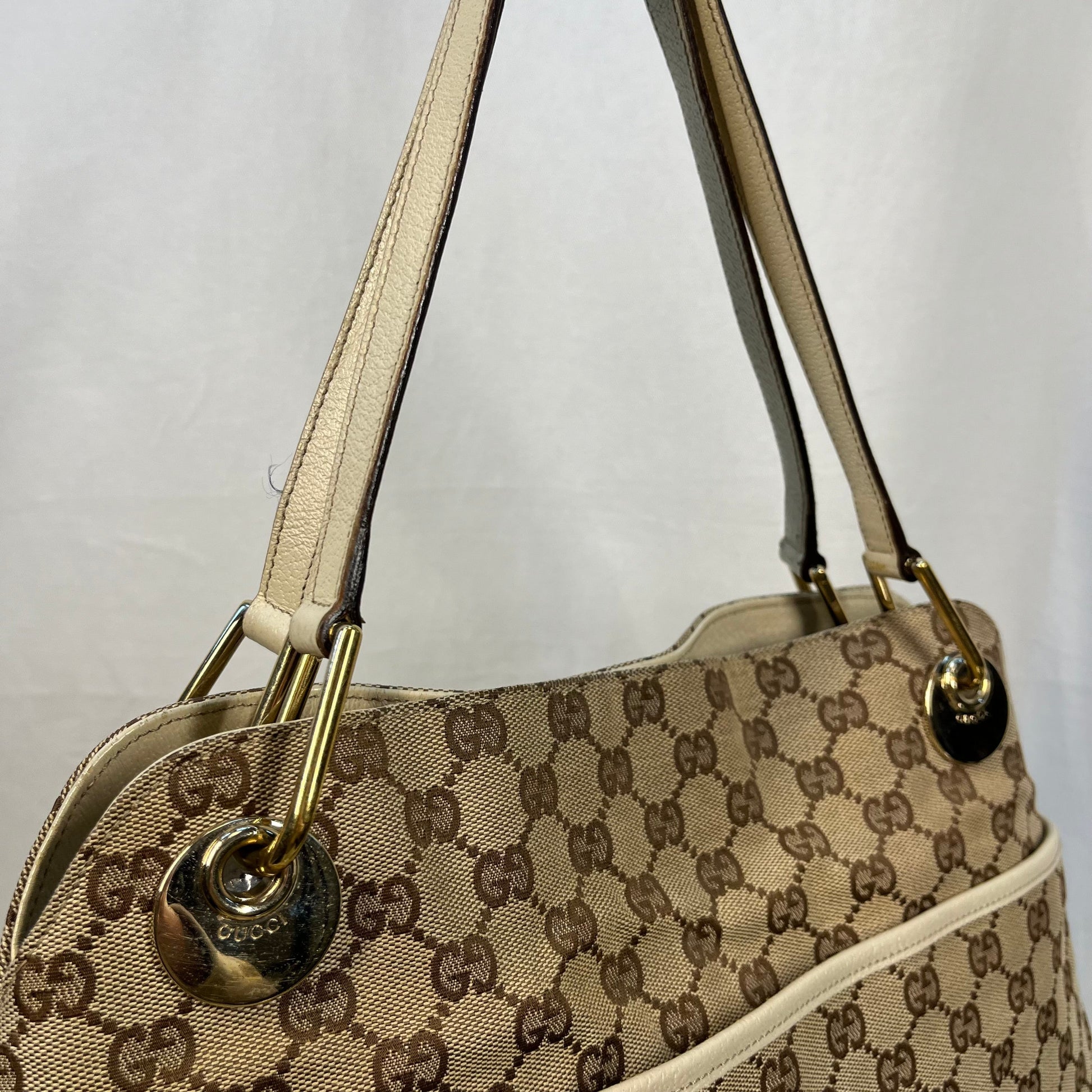 Gucci Leather Canvas Tote