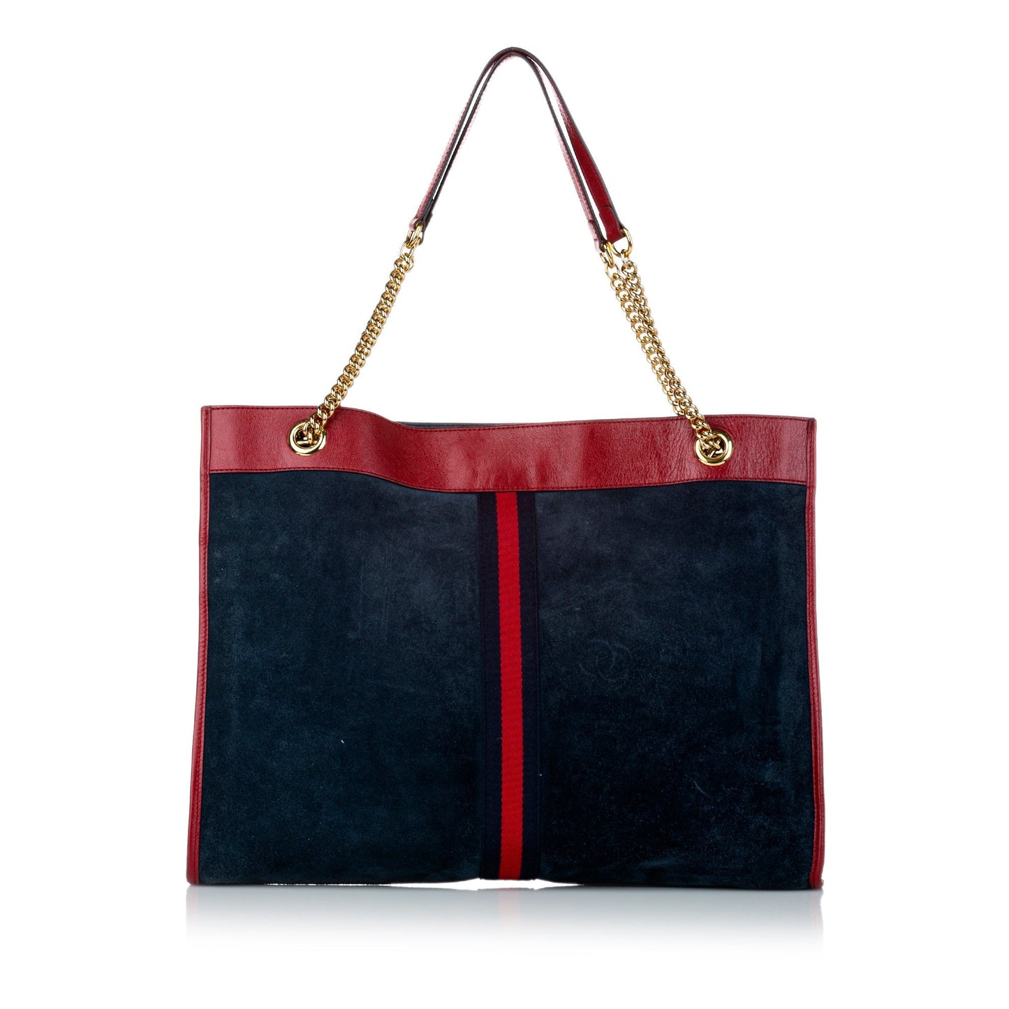 Gucci Blue Leather Suede Tote Style 2