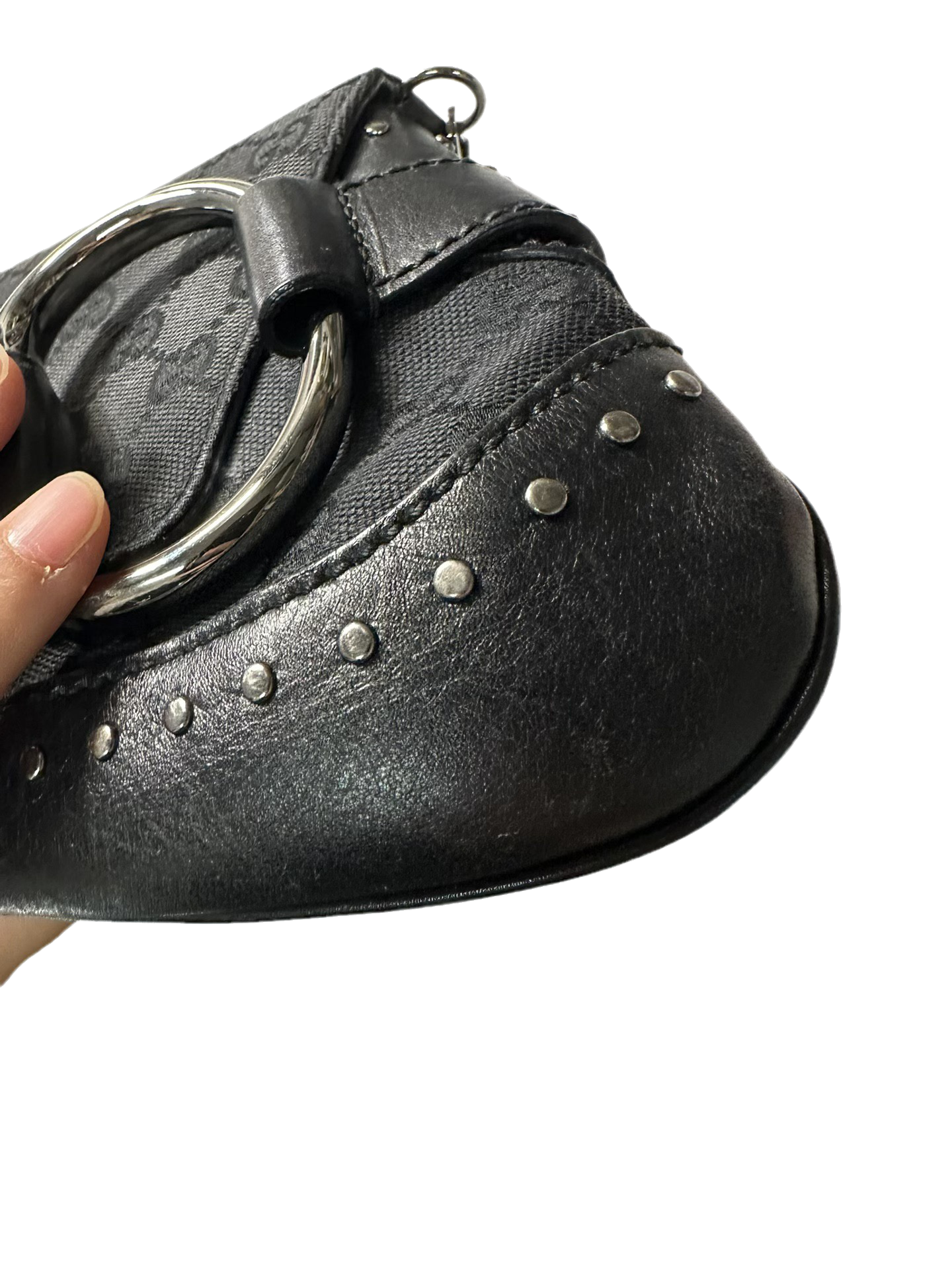 Gucci Horsebit 1955 Cloth Black Monogram Shoulder bag