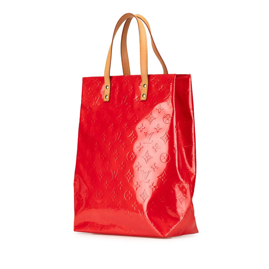 Red Louis Vuitton Monogram Vernis Reade MM Tote Bag