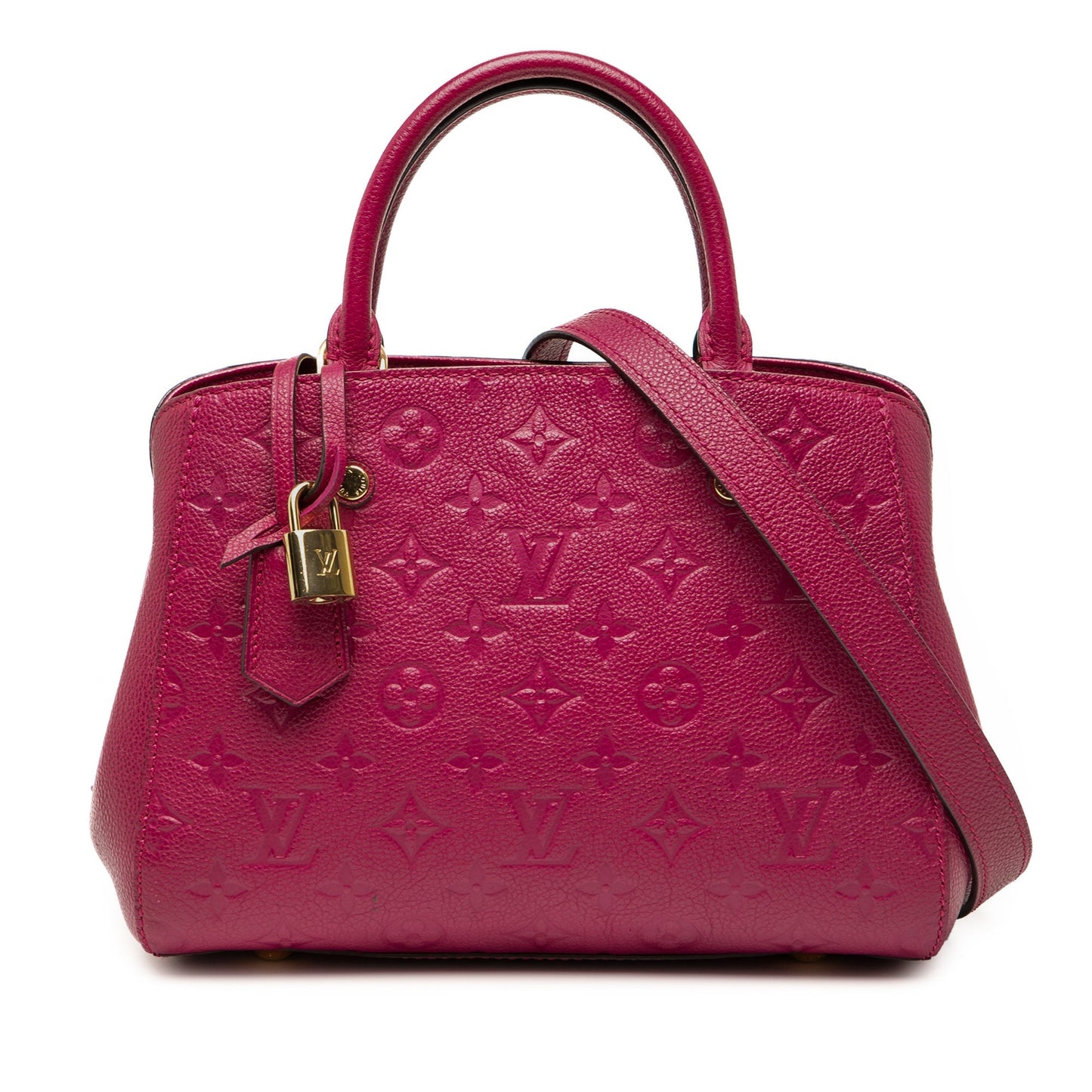 Maroon Louis Vuitton Monogram Empreinte Montaigne BB Satchel