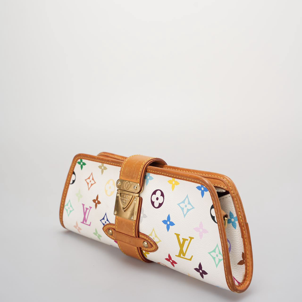 Louis Vuitton White Monogram Multicolor Shirley Pochette Bag
