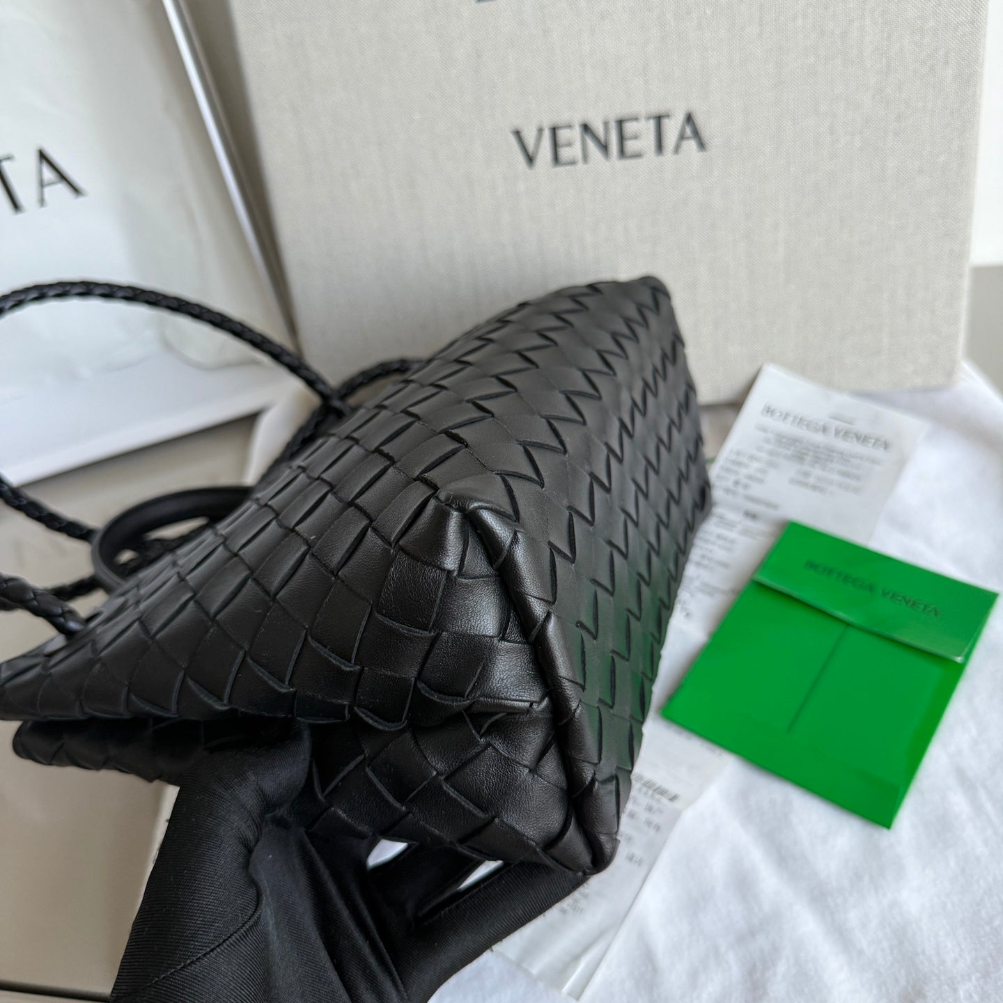 Bottega Veneta Small Andiamo Black Intrecciato Handbag 2026