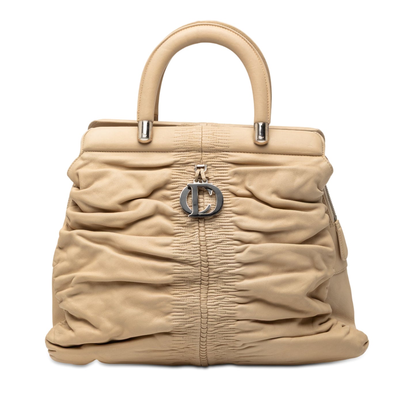 Beige Dior Lambskin Karenina Frame Bag