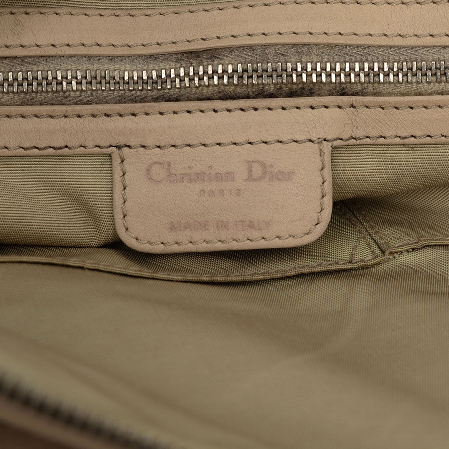 Beige Dior Lambskin Karenina Frame Bag