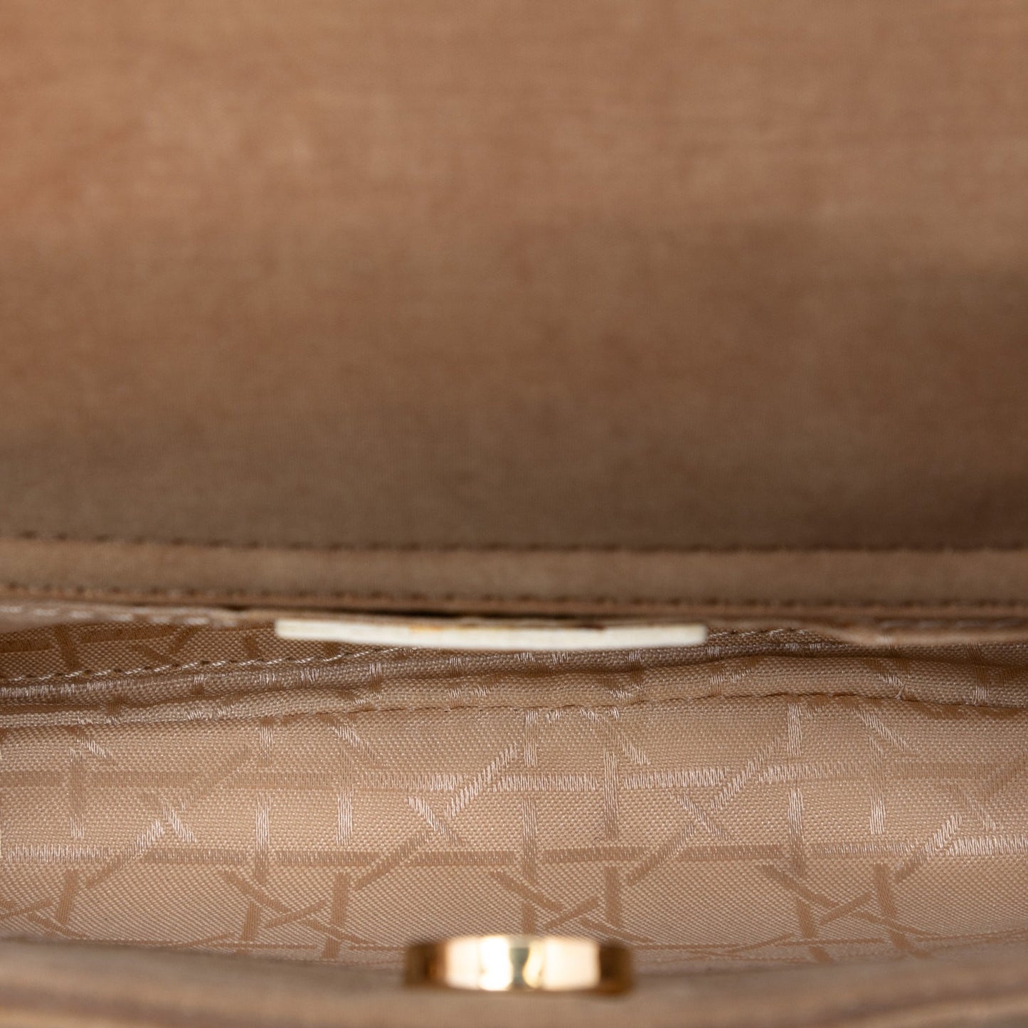 Tan Dior Suede Cannage Lady Dior Crossbody