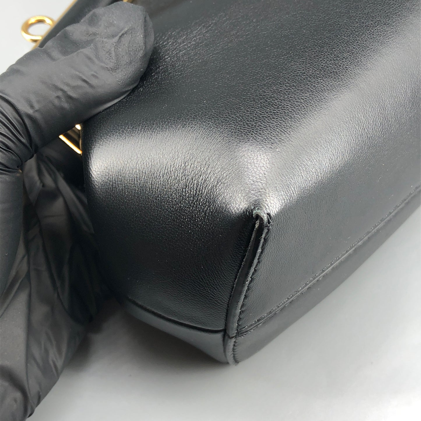 Fendi First Smooth Calfskin Clutch Crossbody Bag Black