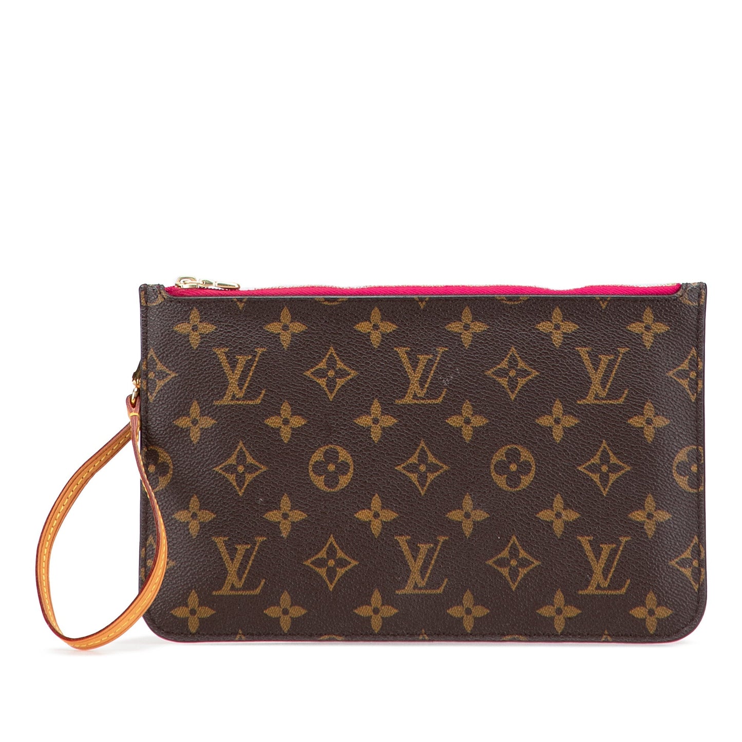 Brown Louis Vuitton Monogram Neverfull Pouch
