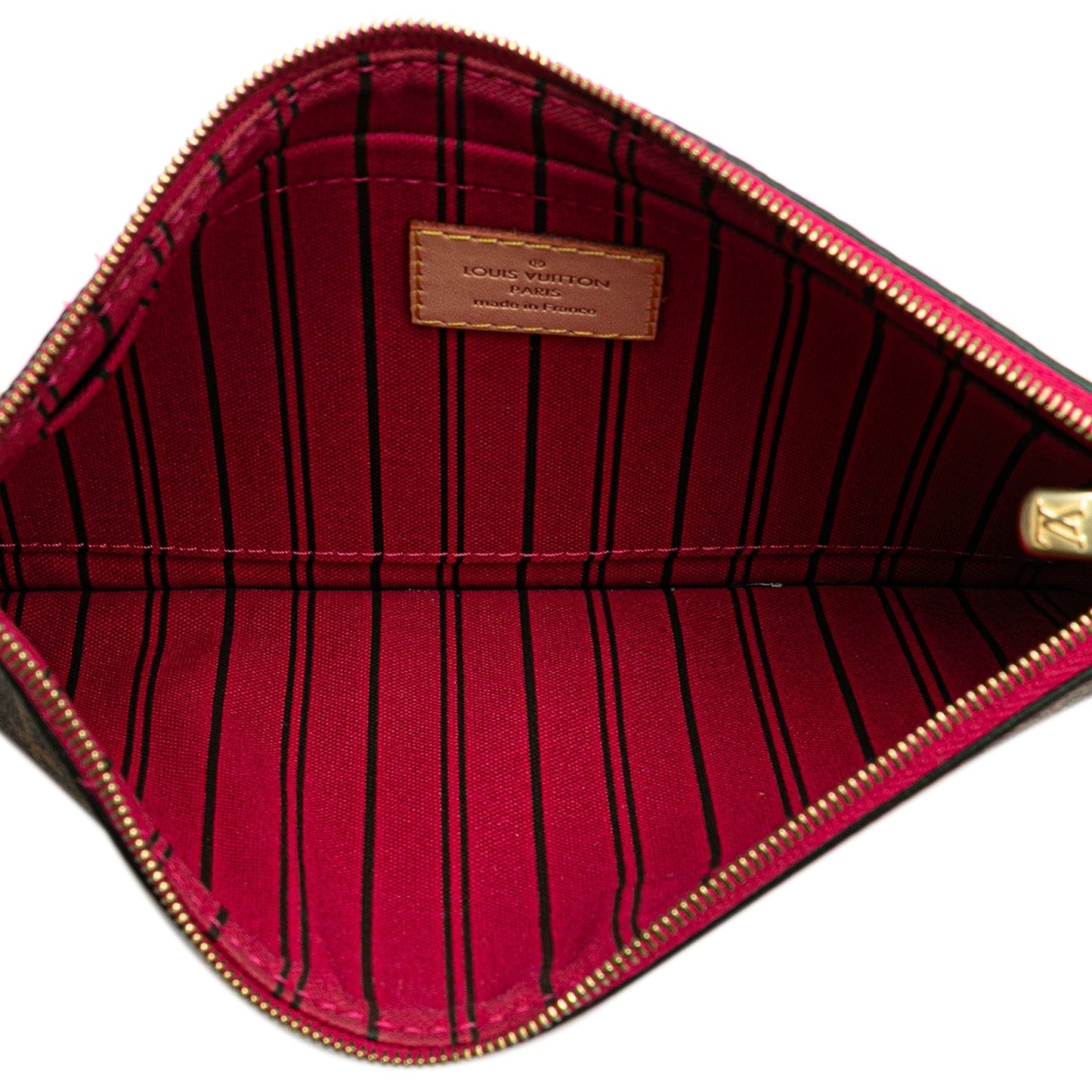 Brown Louis Vuitton Monogram Neverfull Pouch