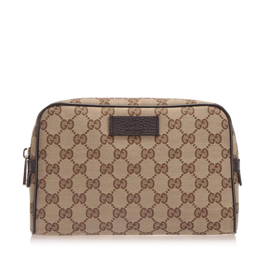 Gucci Leather Canvas Shoulder Bag