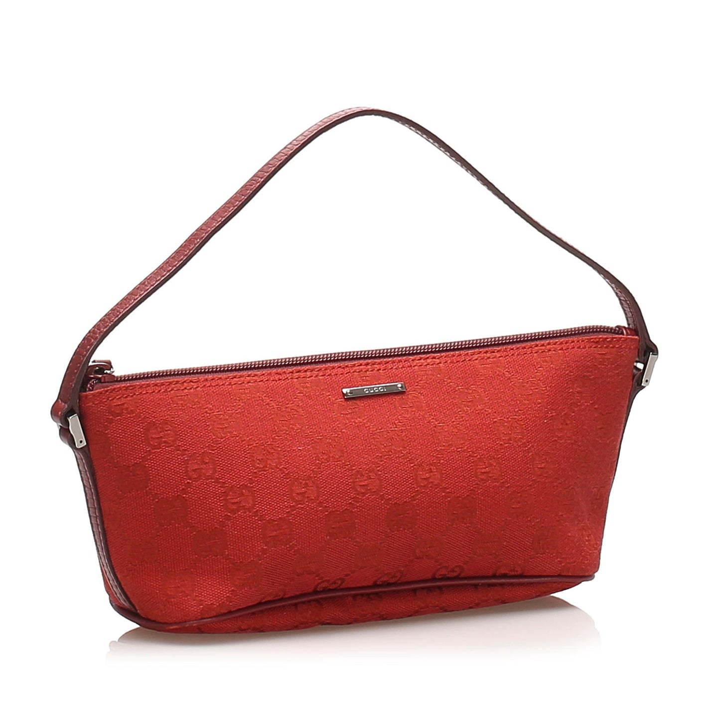 Gucci Baguette Leather Canvas Shoulder Bag