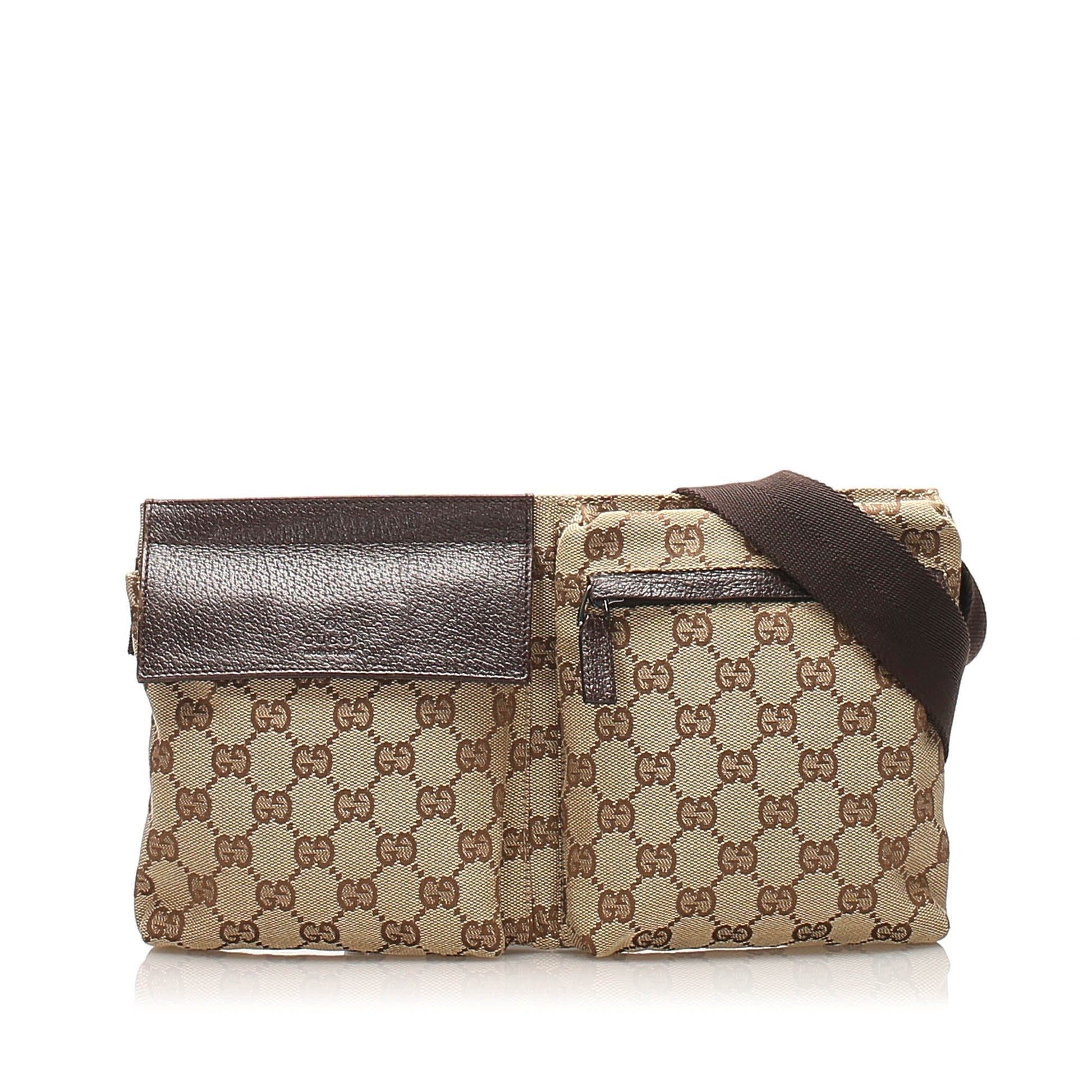Gucci Leather Canvas Shoulder Bag