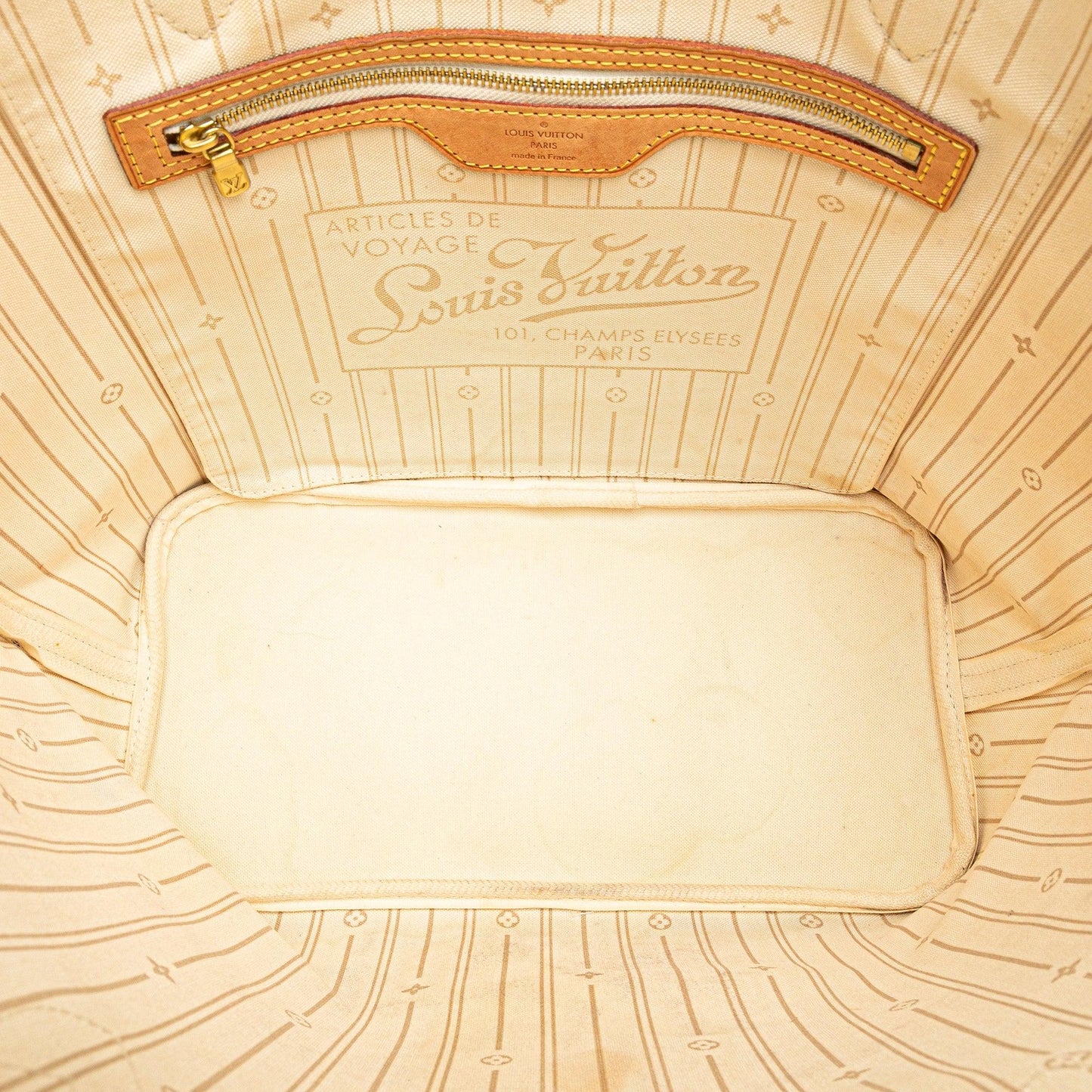 White Louis Vuitton Damier Azur Neverfull MM Tote Bag