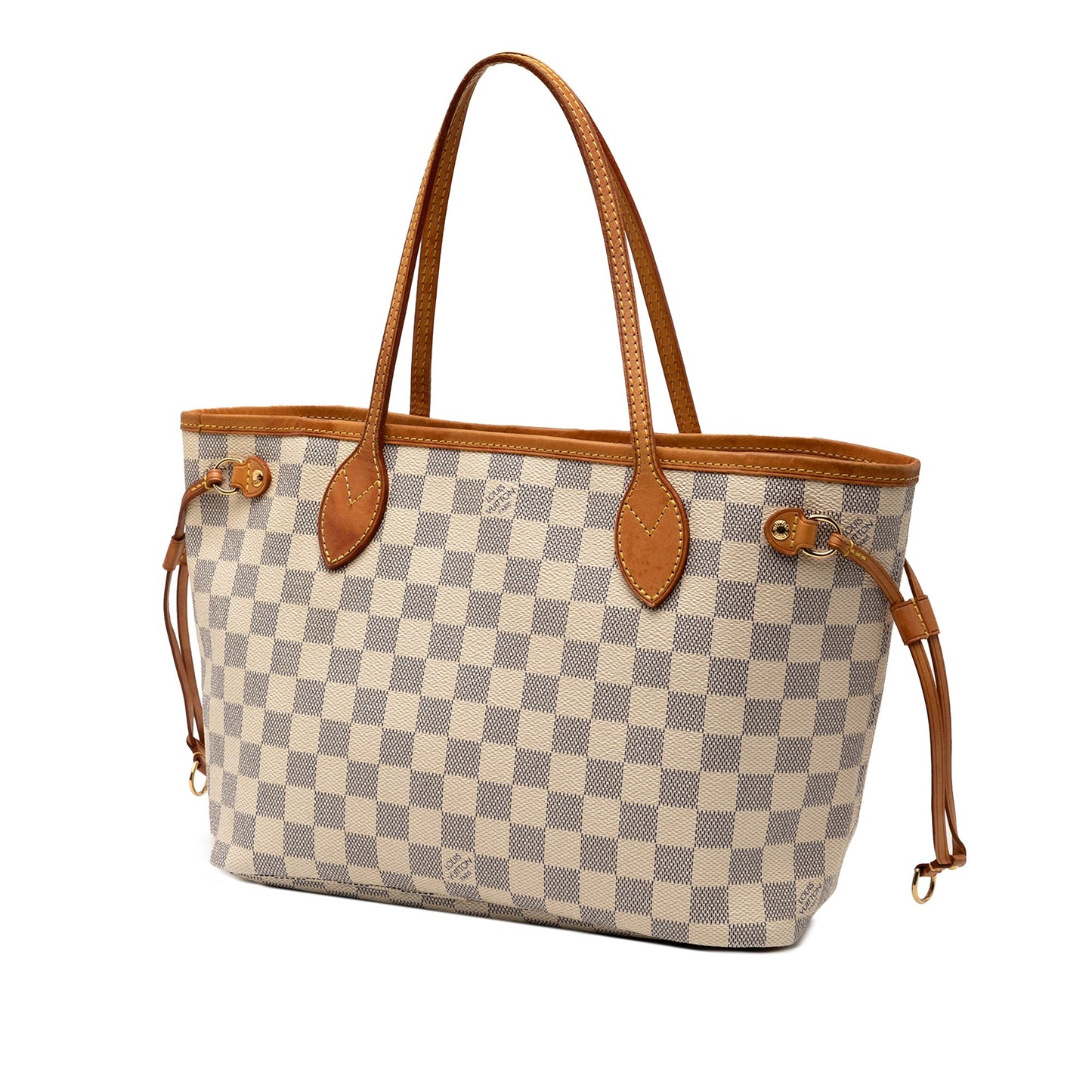 White Louis Vuitton Damier Azur Neverfull PM Tote Bag
