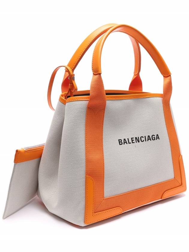 Luxury Balenciaga Trending 2026 Cabas Logo Canvas Small Tote Bag Dark Orange