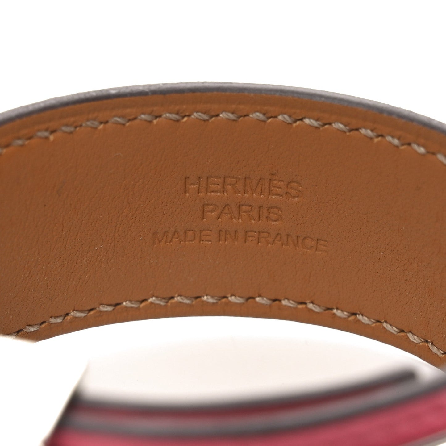 Hermes Epsom Collier de Chien 24 Bracelet T1 Rose Jaipur