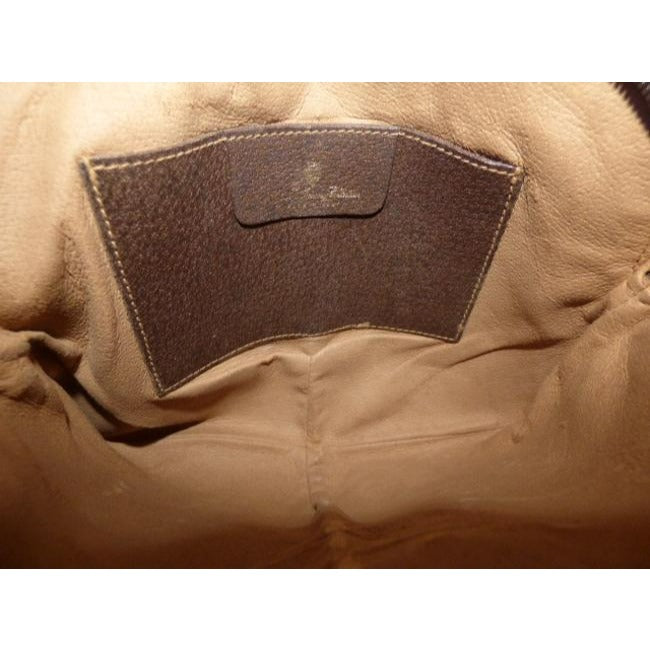 Gucci Vintage Brown Large G Logo Print Coated Canvas And Brown Leather