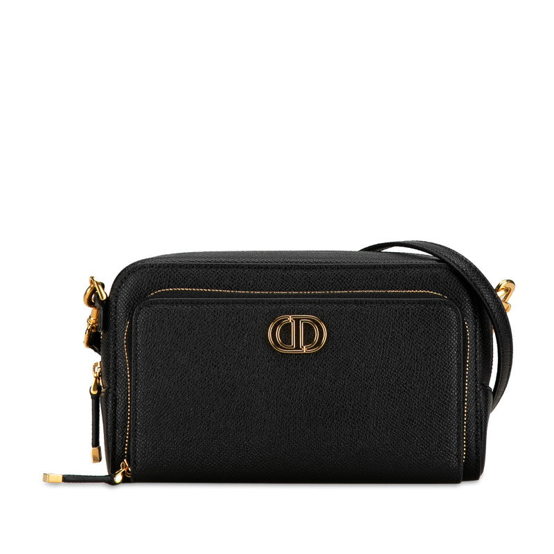 Dior Caro Double Pouch Leather 2way Shoulder Bag