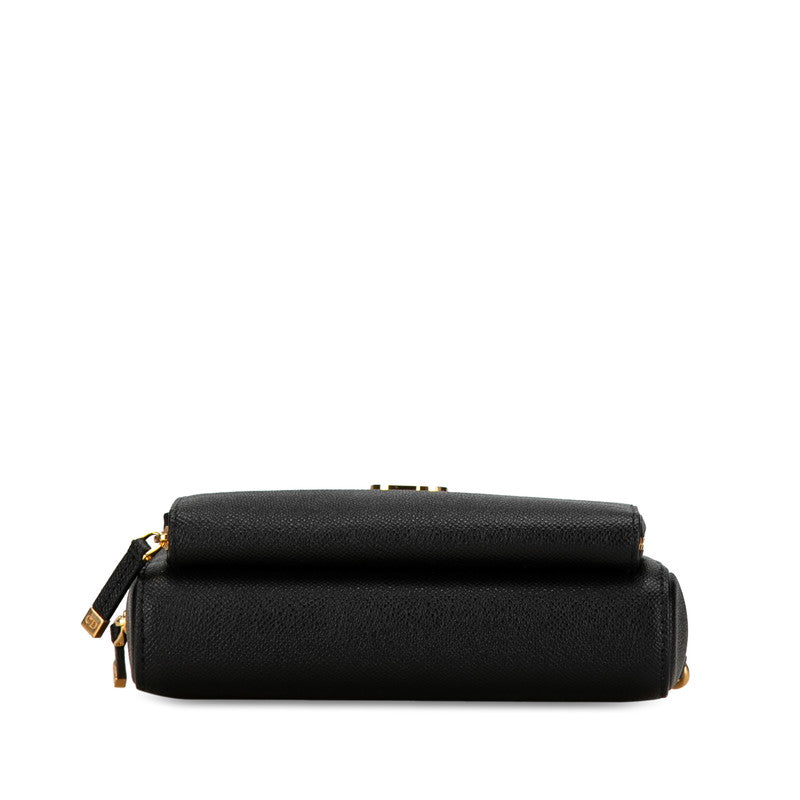 Dior Caro Double Pouch Leather 2way Shoulder Bag