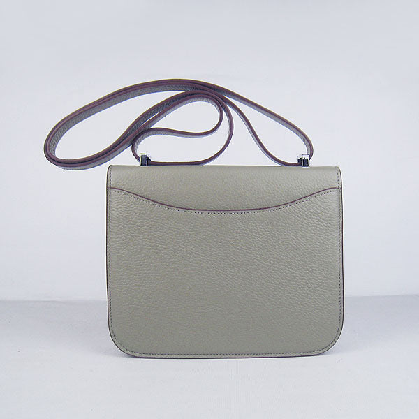 Luxury Hermes Constance Cowskin Leather Bag H017 Khaki silver