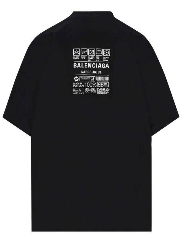 Luxury Balenciaga Trending 2026 Care Label Print Short Sleeve T-Shirt Black