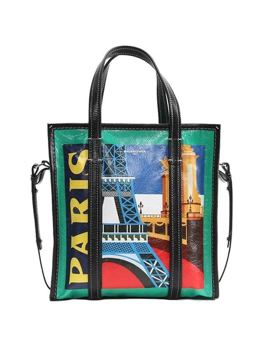 Luxury Balenciaga Trending 2026 Bazar Paris Graphic Tote Bag Green